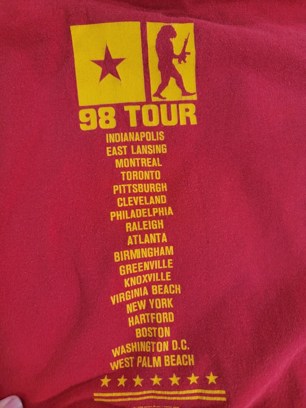 Original 1998 Pearl Jam Concert Tour Shirt Hanes Heavy Weight Size XL - Picture 7 of 10